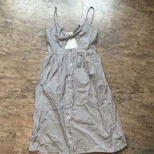Striped Cutout Bow Dress